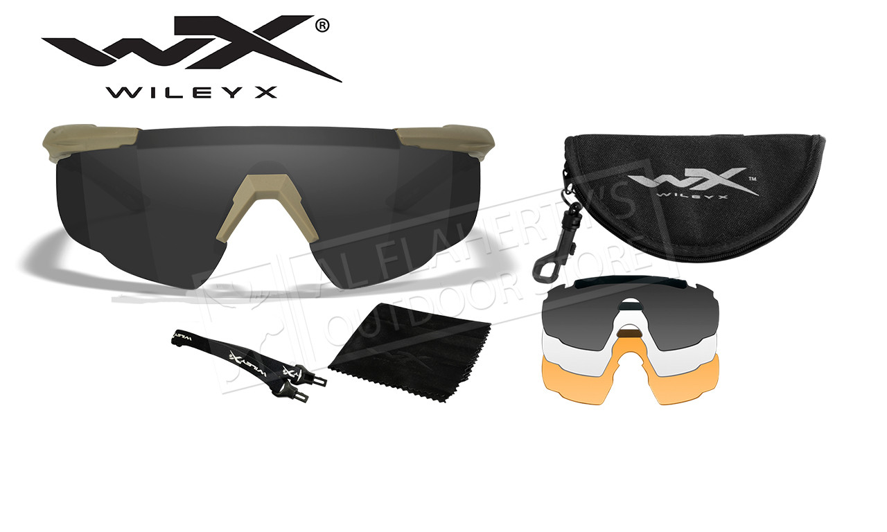 Wiley X Saber Advanced Shooting Glasses with Grey/Clear/Rust/Matte