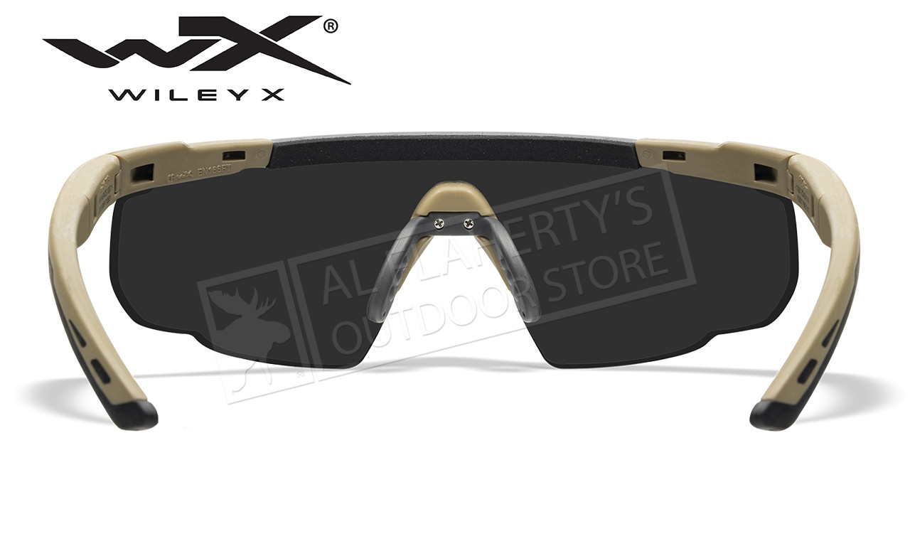 Wiley X Saber Advanced Shooting Glasses with Grey/Clear/Rust/Matte Tan