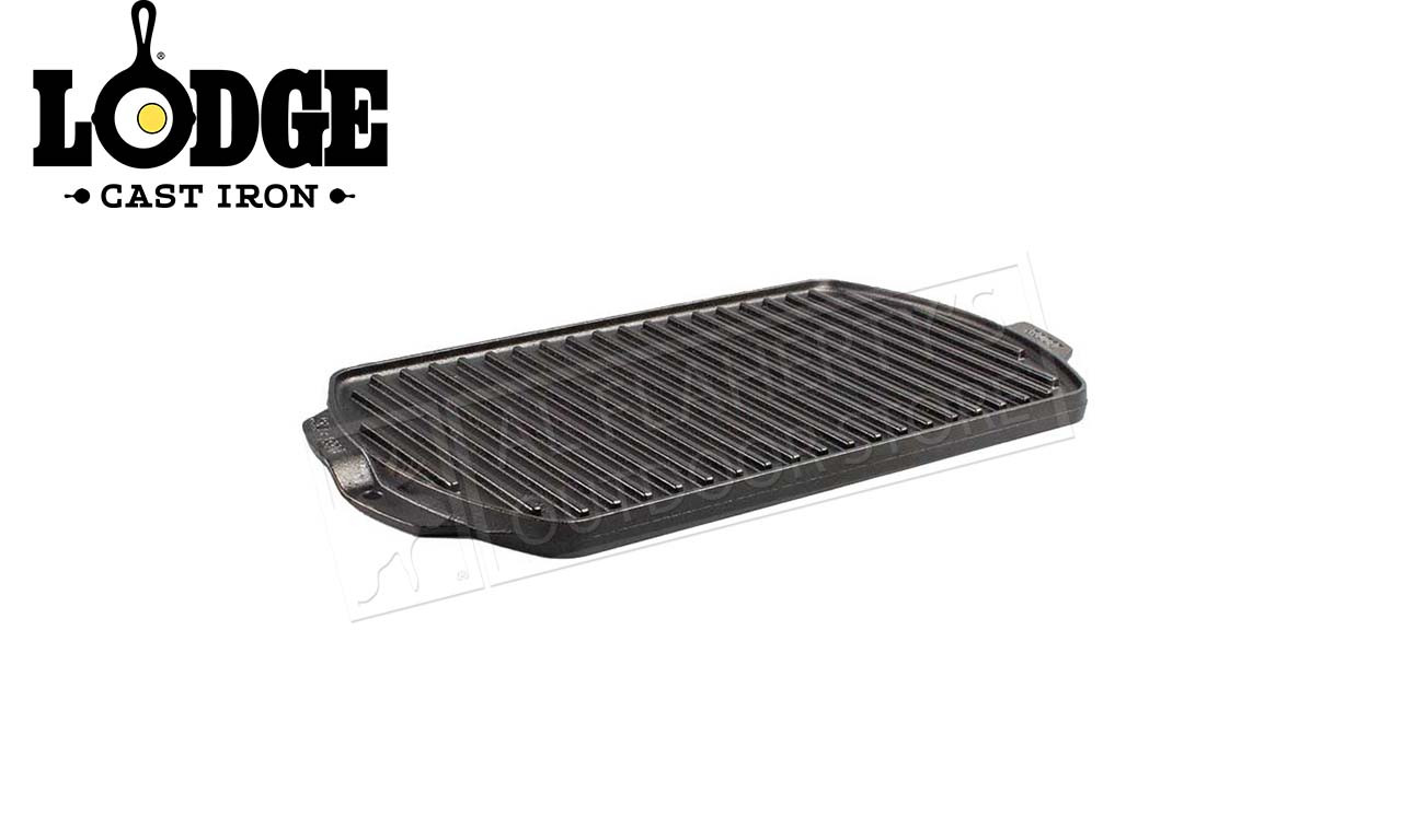 Lodge L10GPL 12 Pre-Seasoned Cast Iron Grill Pan with Dual Handles