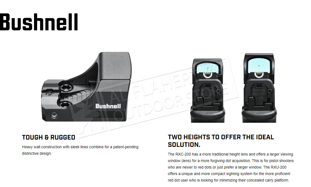 Bushnell Rxu Bushnell 1x21mm RX Micro Reflex Sight, 6 MOA #RXU-200 - Al Flahertys ...