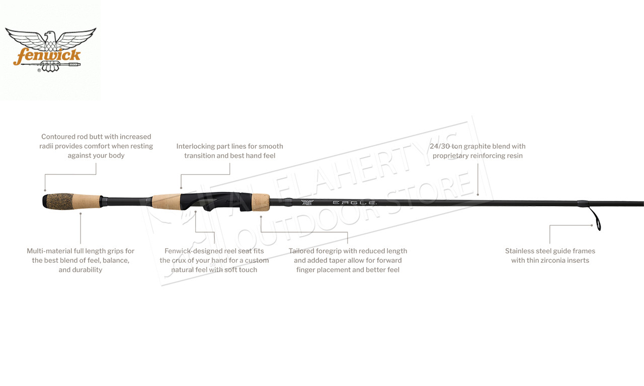 Fenwick Eagle Bass Spinning Rods - Various Lengths - Al Flaherty's Outdoor  Store