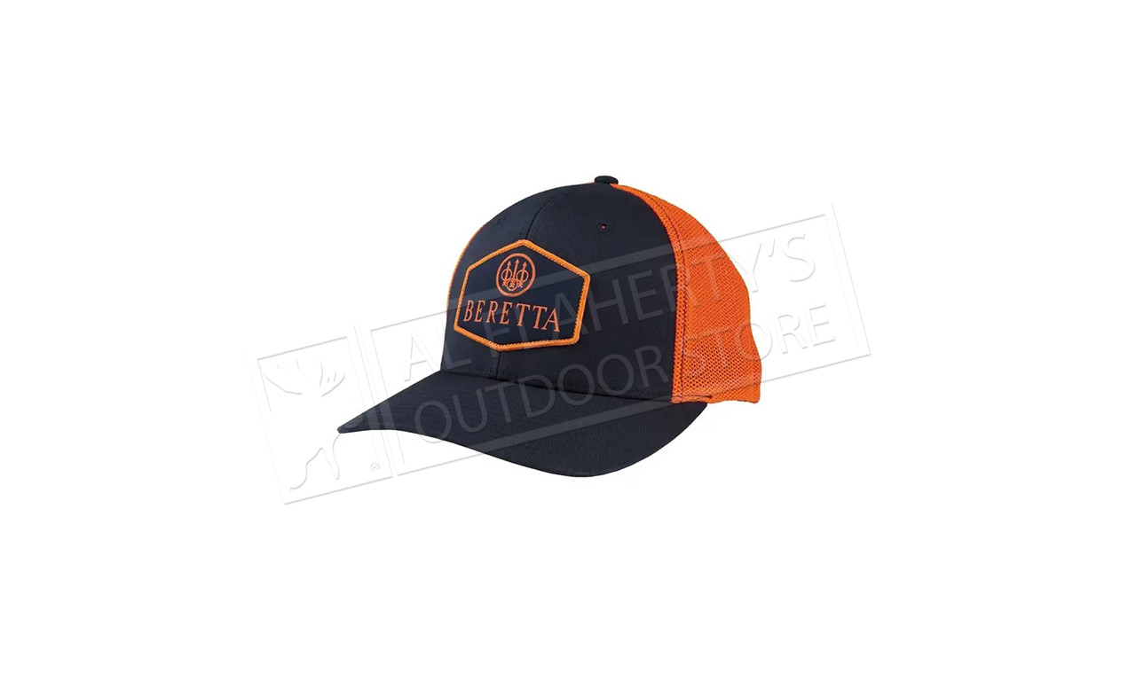 Beretta Tkad Flexfit Trucker Cap, Navy Neon Orange