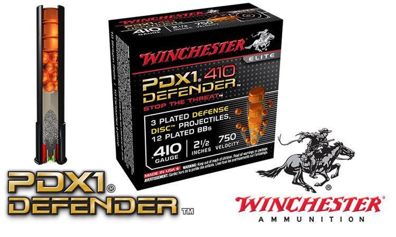 Winchester PDX1 Defender Shells .410 Gauge 2-1/2, Box of 10 #S410PDX1 - Al  Flaherty's Outdoor Store