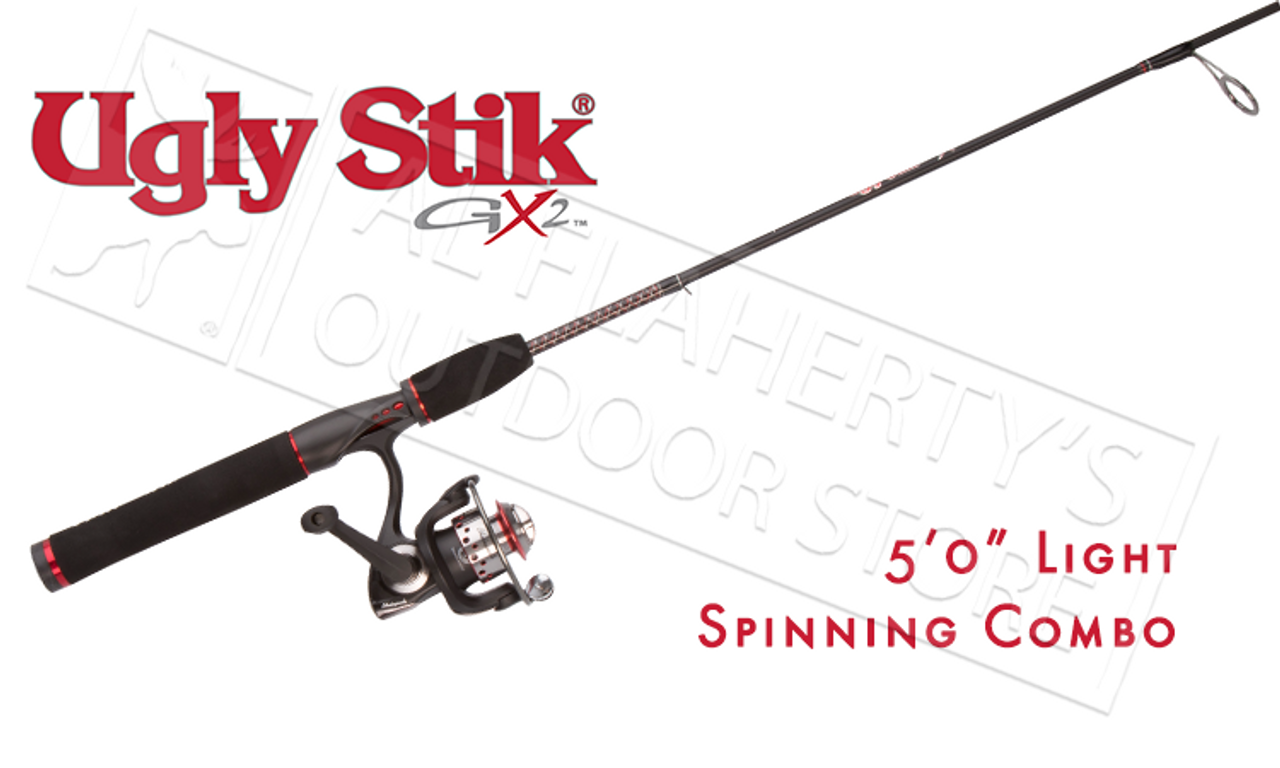 Shakespeare Ugly Stik GX2 Spinning Combo, 5'0 Light Action #USSP502L/25CBO  - Al Flaherty's Outdoor Store