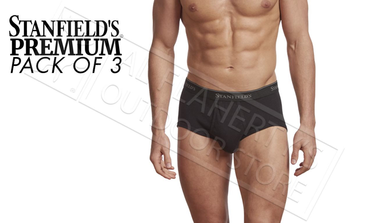 Stanfield's Mens Briefs - Premium 100% Cotton Black, M to XL, 3