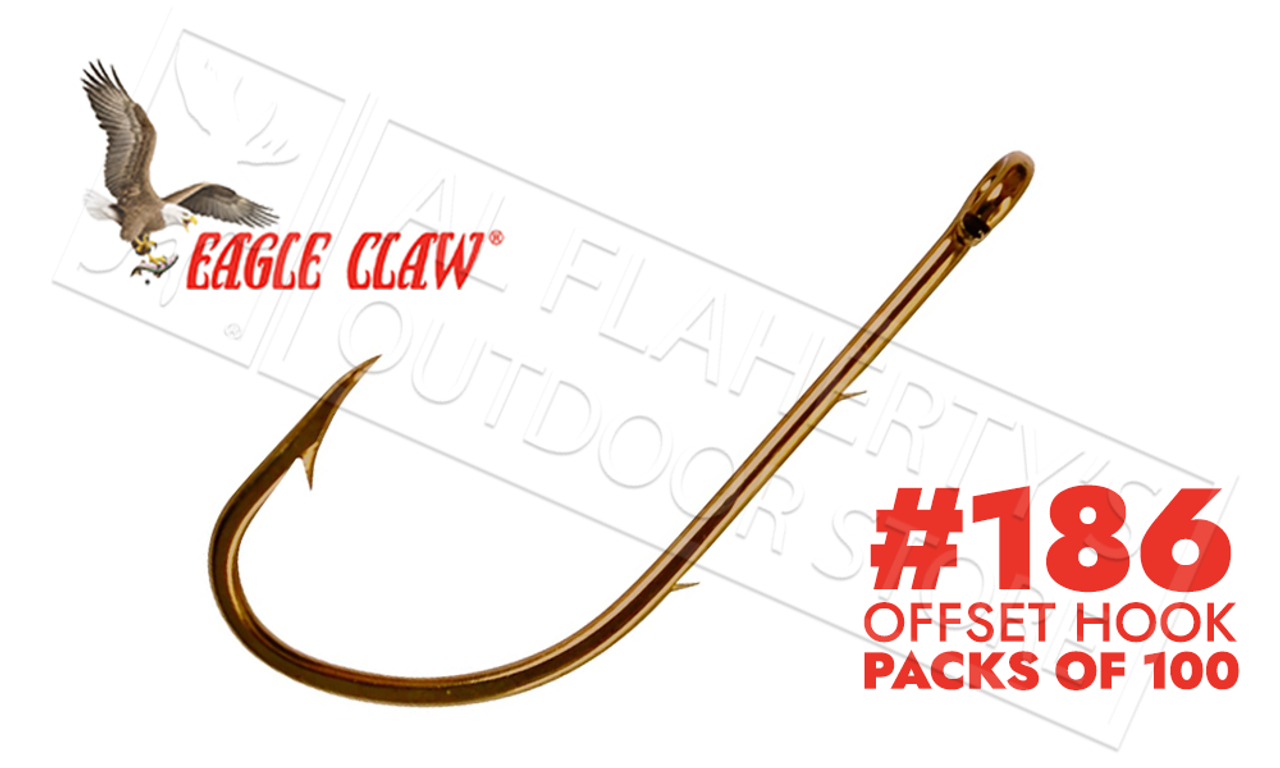 Eagle Claw Baitholder Bronze Hooks, Ringed Eye, Packs of 100