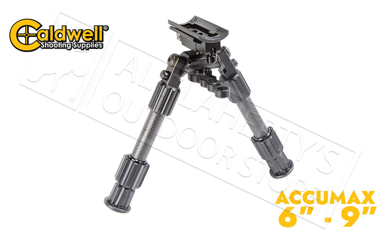 Caldwell Accumax Carbon Fiber Bipod with Sling Swivel Stud Attachment - 6  to 9 #1092515 - Al Flaherty's Outdoor Store