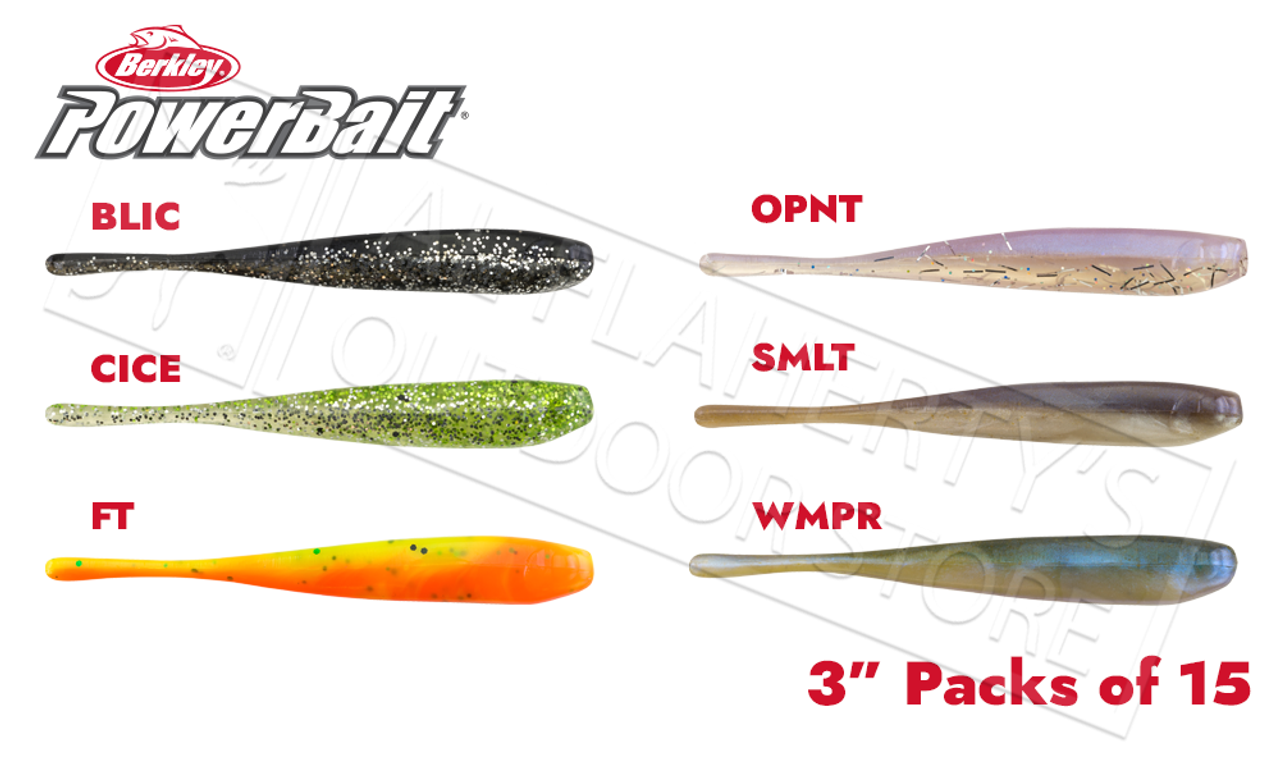 Berkley PowerBait Minnows, 3 Pack of 15, Various Patterns #PBBMW3