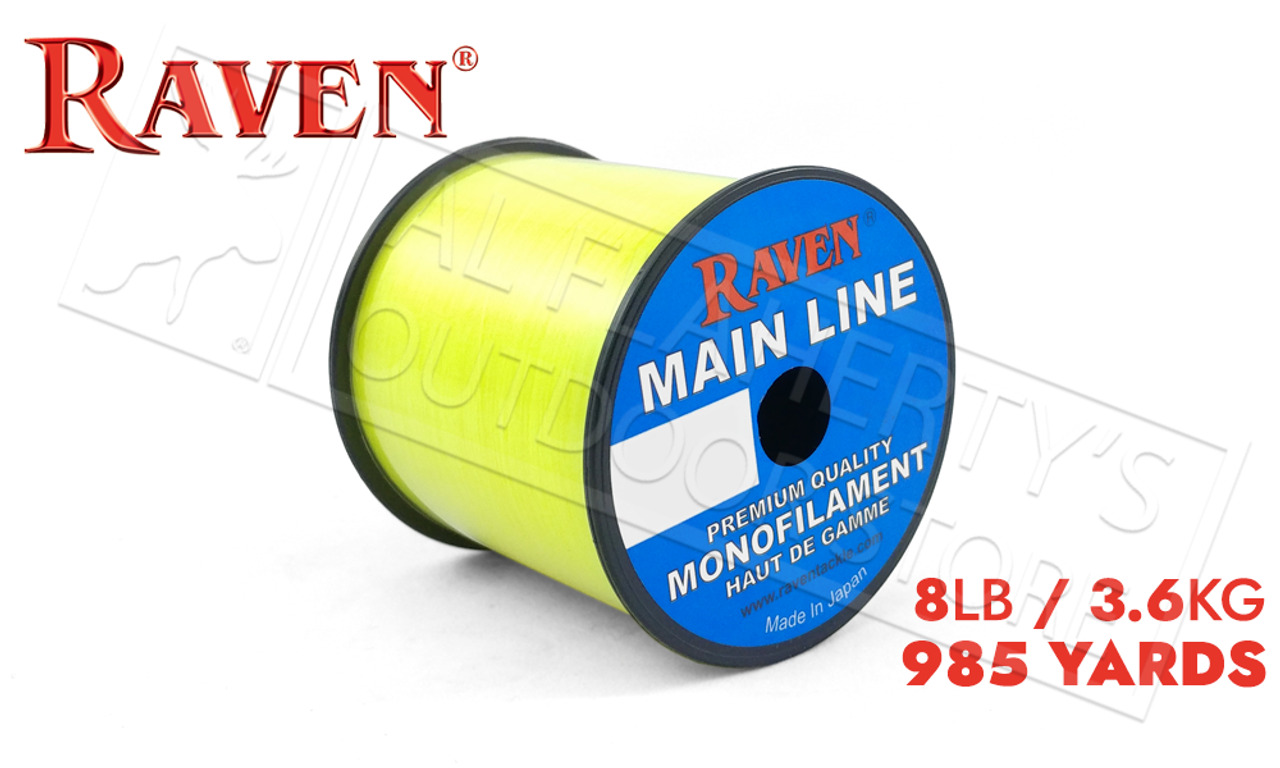Raven Main Line Monofilament, Yellow 8lb 985 Yards #RVML08-Y