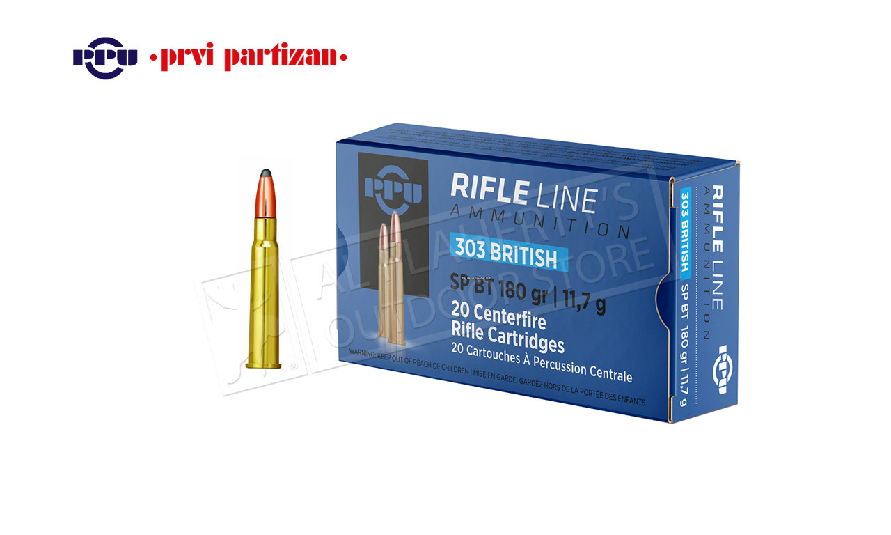 PPU Centerfire Ammunition 303 British, 180 Grain #PP303S2 - Al ...