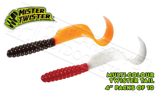 Mister Twister Twister Tail Multi-Colour, 4" Packs of 10 #4T10MC