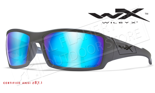 Wiley X Twisted Safety Sunglasses with Captivate Polarized Blue Mirror Lenses and Grey Frame #SSTWi09 Wiley X Twisted Safety Sunglasses with Captivate Polarized Blue Mirror Lenses and Grey Frame #SSTWi09