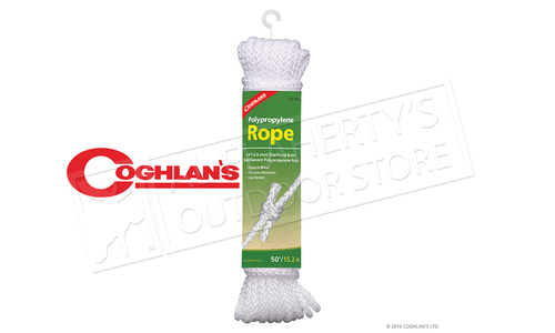 Coghlans Polypropylene Rope, 50ft, 1/4" Diameter #0020