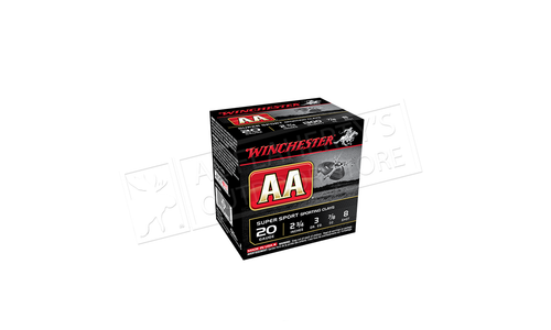 Winchester AA Super Sport Sporting Clays Shot Shells 20 Gauge 2-3/4" #8 Shot, 7/8 oz. Case of 250 #AASC208 Winchester AA Super Sport Sporting Clays Shot Shells 20 Gauge 2-3/4" #8 Shot, 7/8 oz. Case of 250 #AASC208