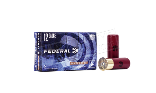 Federal Power Shok Magnum Buckshot Shells  12 Gauge 2-3/4" 00 Buck, Box of 5 #F127-00