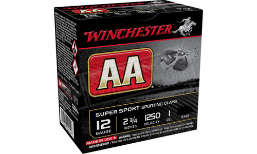 Winchester AA Super Sport Sporting Clays Shot Shells 12 Gauge 2-3/4 in Size 8 Shot Case of 250 #AASC12508