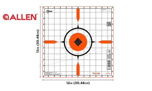 Allen EZ Aim Rigid Paper Shooting Targets, Sight-In Grid, 10-Targets Per Pack, Orange/White #15576
