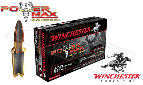 WINCHESTER 300 WINCHESTER MAGNUM POWER MAX, BONDED HP 150 GRAIN BOX OF 20