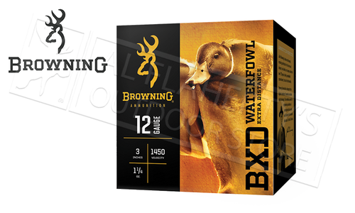 Browning Ammo BXD Waterfowl Steel Shot Shells 12 Gauge 3" 1-1/4 oz Box of 25 #B19341123 Browning Ammo BXD Waterfowl Steel Shot Shells 12 Gauge 3" 1-1/4 oz Box of 25 #B19341123