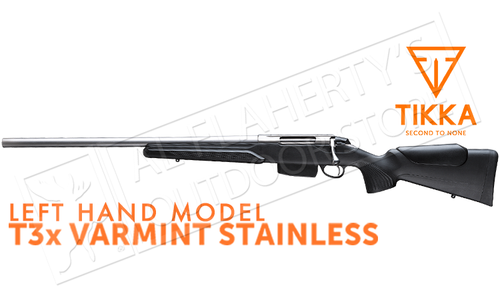 Tikka T3x Varmint Stainless Rifle, Left Handed - Various Calibers