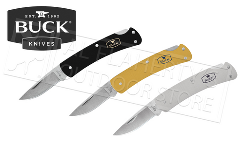 BUCK KNIVES ALUMNI FOLDING KNIVES, BLACK GOLD OR GREY #524X-B