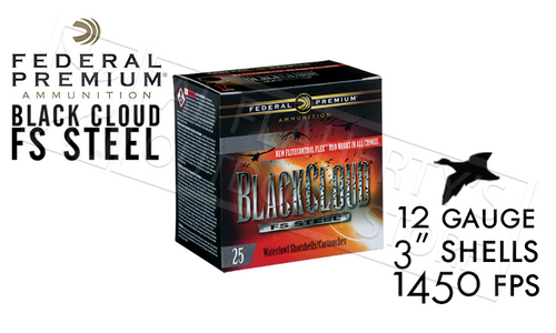 Federal Black Cloud FS Steel with FliteControl Flex Wad 12 Gauge 3" Box of 25 #PWBX142