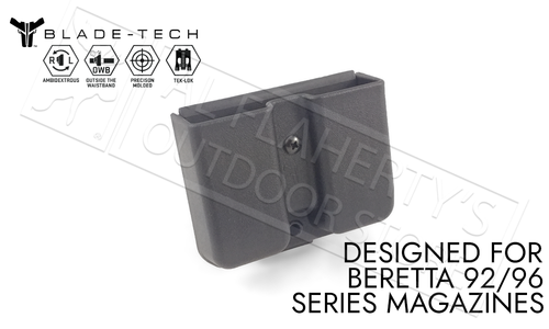 Blade-Tech Signature Double Mag Pouch for Beretta 92 and 96 Series Magazines with TekLok Mount #AMMX0024GDS940TLBLK-1