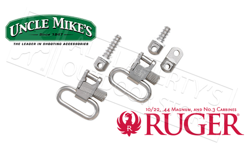 Uncle Mike's Auto and Single Shot Ruger Carbine and 10/22 Swivels in Nickel #14622