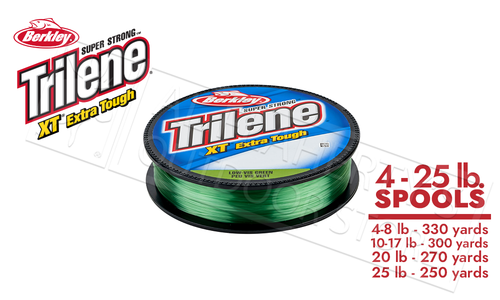 Berkley Trilene XT Xtra Tough, Low-Vis Green, 330 Yards, 4 to 25 Lb. Test #XTFSxx22 Berkley Trilene XT Xtra Tough, Low-Vis Green, 330 Yards, 4 to 25 Lb. Test #XTFSxx22