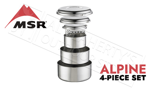 MSR Alpine 4 Pot Set, Stainless Steel #21721 MSR Alpine 4 Pot Set, Stainless Steel #21721