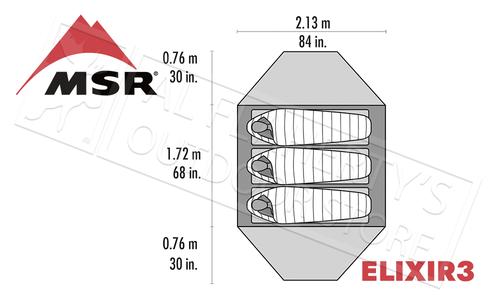 MSR Elixir 3 Lightweight Backpacking 3-Person Tent #02763 MSR Elixir 3 Lightweight Backpacking 3-Person Tent #02763
