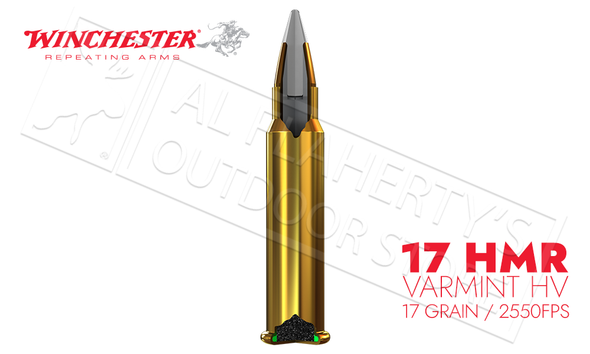 Winchester 17HMR Varmint HV, Polymer Tip V-Max 17 Grain Box of 50 #S17HMR1