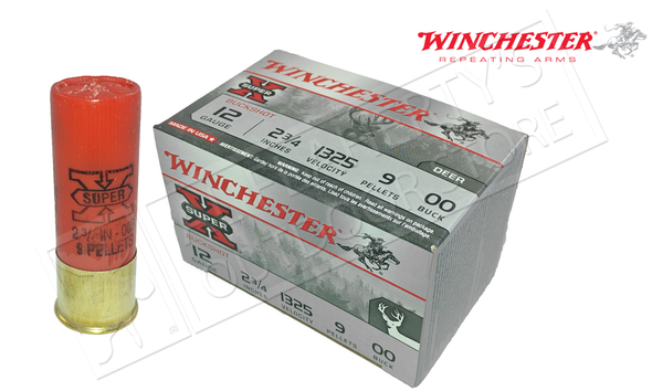 Winchester Super-X Value Pack Buckshot for Deer 12 Gauge 2-3/4", 00-Buck 15 Pellet Box of 15 #XB1200VP