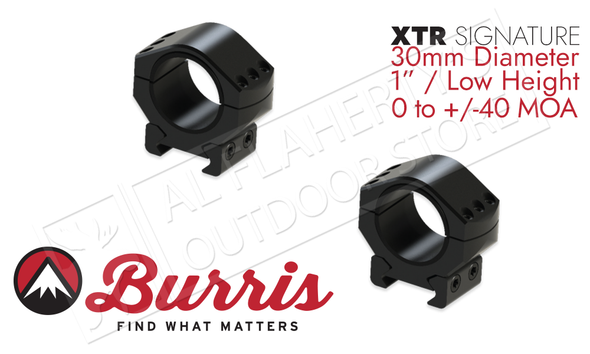 Burris XTR Signature Rings, 30mm Diameter 1" Height Customizable Cant #420221