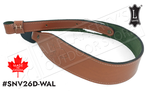 Levy's Leathers Braided Leather Rifle Sling with Suede Backing, 31-35,  Walnut & Green #SN7BS-WAL/GRN - Al Flaherty's Outdoor Store