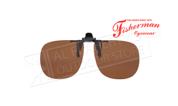 Fisherman Eyewear Simple Square Brown Polarized Lens Clip-Ons #90850