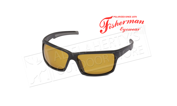 Fisherman Eyewear Marsh - Matte Black with Gray Rubber Inserts with Amber Lens #50683003