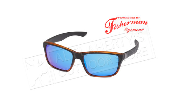 Fisherman Eyewear Cabana - Matte Black Tortoise Frame Front &  Black Temples /  Gray Lens with Blue Revo #50333031