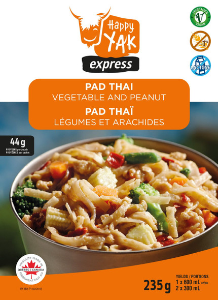 Happy Yak Pad Thai with peanuts and vegetables (Vegan, less than 1% Gluten, Lactose Free) #HY-M034-P1