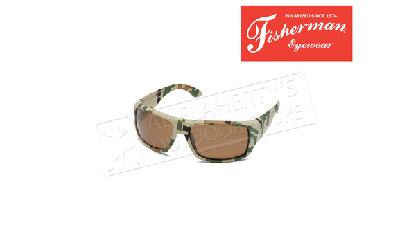 Fisherman Eyewear Everglade Polarized Sunglasses, Digital Terrain with Brown Lens #50490102