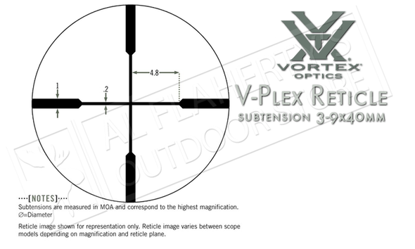 Vortex Diamondback 4-12x40mm Scope with V-Plex Reticle #DBK-M-04P