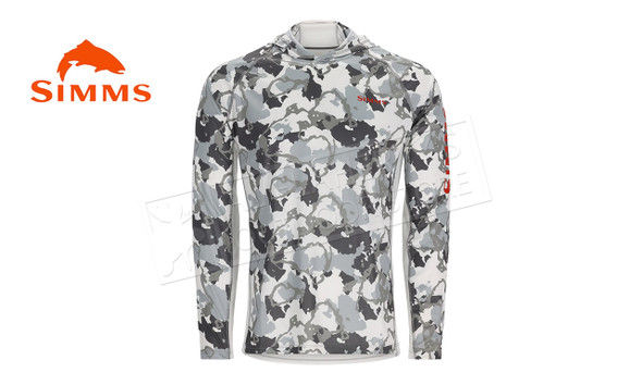 Simms Men's Challenger Solar Hoody, Regiment Camo Cinder/White #13879-2005