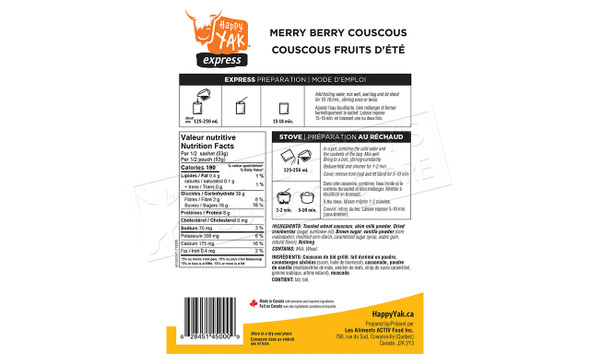 Happy Yak Merry Berry Couscous (Vegetarian) #HY-DJ013-P1