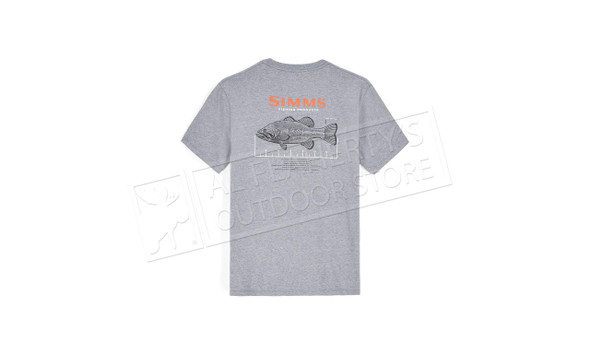 Simms Men's Locals Bass Ruler T-Shirt Athletic Heather #14367-1099