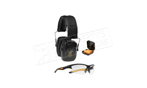 Browning Black/Gold Ear and Eye Protection Range Kit #126400