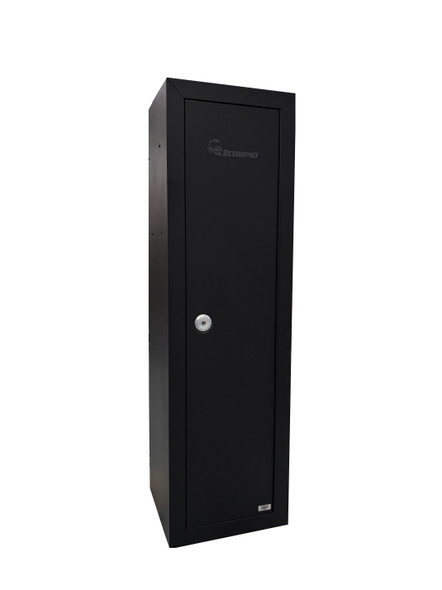Scorpio 10 Gun Steel Cabinet, 53"x15.5"x14", Key Lock Flat Black #NS910B