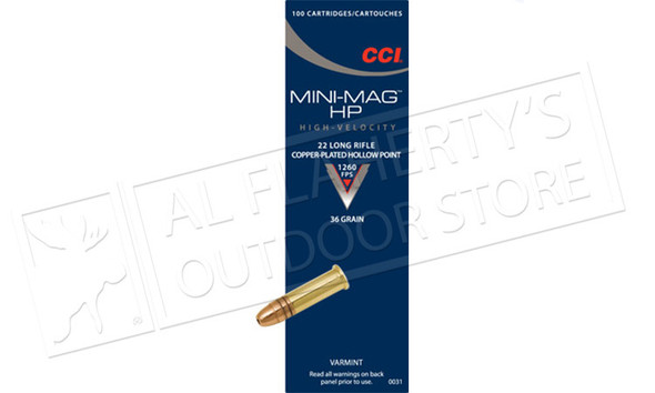 CCI 22LR Mini-Mag, High-Velocity, 36 Grain CJHP, Box of 100 #0031