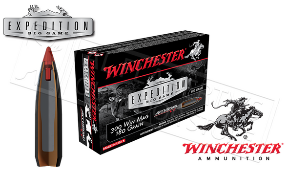 WINCHESTER 300 WINCHESTER MAGNUM ACCUBOND CT EXPEDITION BIG GAME, POLYMER TIPPED 180 GRAIN BOX OF 20