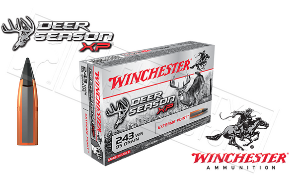 WINCHESTER 243 WIN DEER SEASON, POLYMER TIPPED 95 GRAIN BOX OF 20