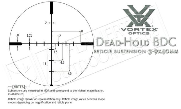 Vortex Diamondback 3-9x40mm Scope with Dead Hold BDC Reticle #DBK-01-BDC